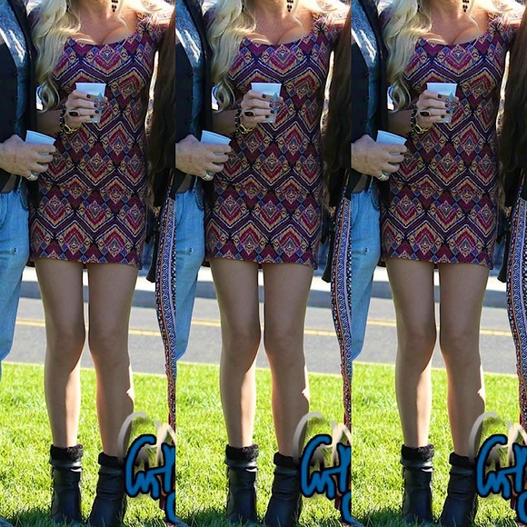 Women's Bohemian Style Tribal Pattern Dress - Picture 3 of 7